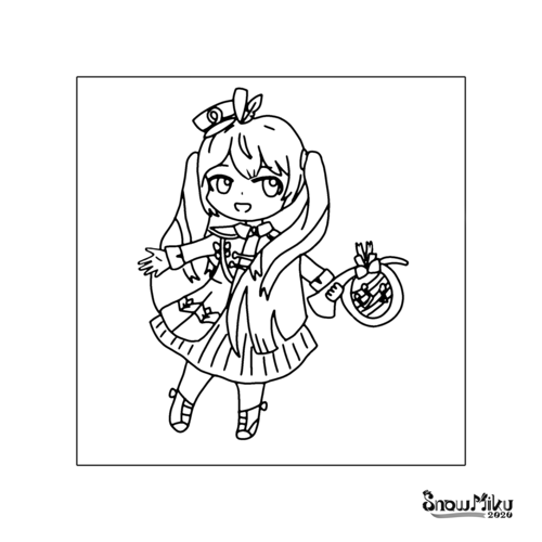雪ミク線画❄