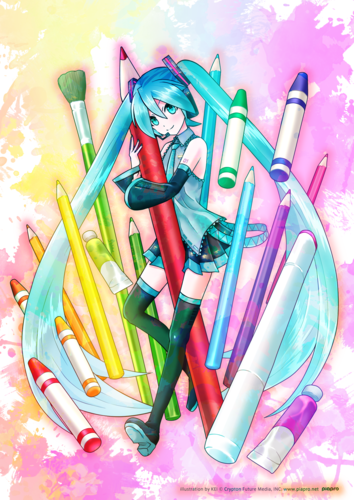 【スマホ】初音ミク 塗り絵