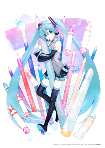 【パソコン】ミクさん塗り絵