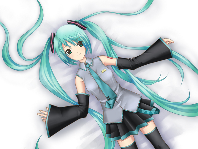 シーツに沈むミク