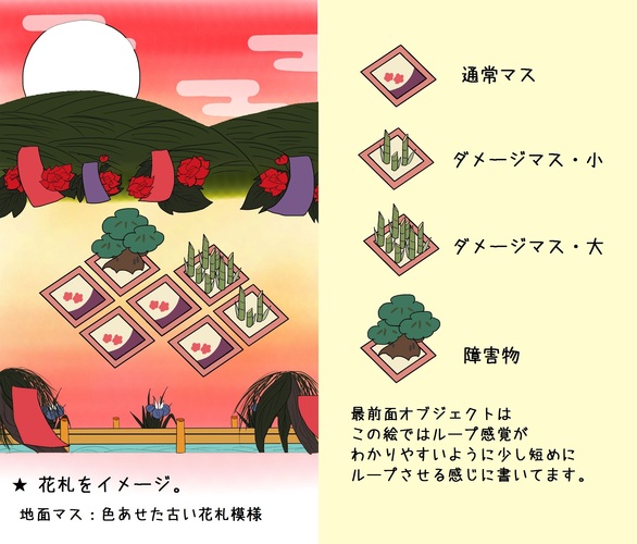 ミクコレ和風ステージ 花札