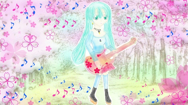 桜の下で
