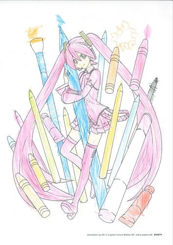 娘が塗ったミクちゃん