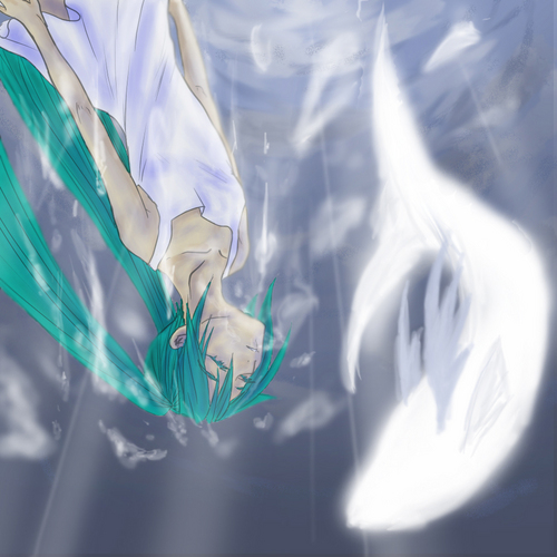 海に沈むミク