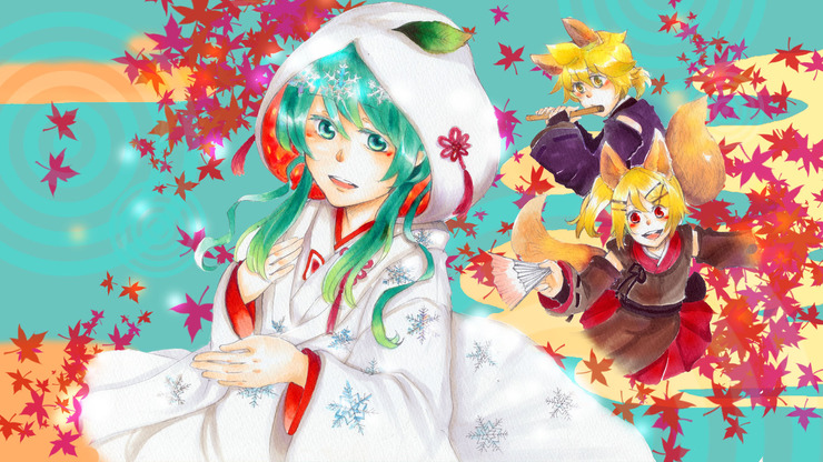 雪ミクとキツネ
