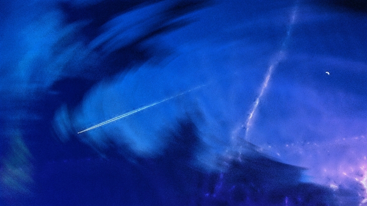 真昼ノ月ト飛行機雲
