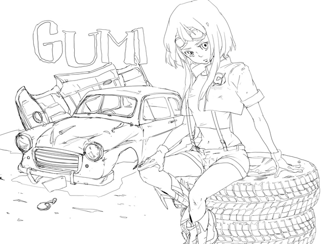 GUMIちゃん塗り絵 だれか命を吹き込んで下さい(('ェ'o)