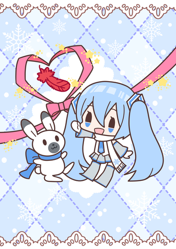 雪ミク×赤い羽根
