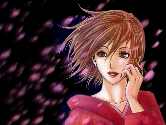 夜桜とMEIKO