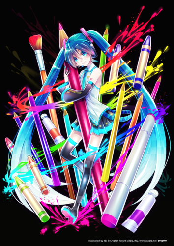 【スマホ】初音ミクの塗り絵