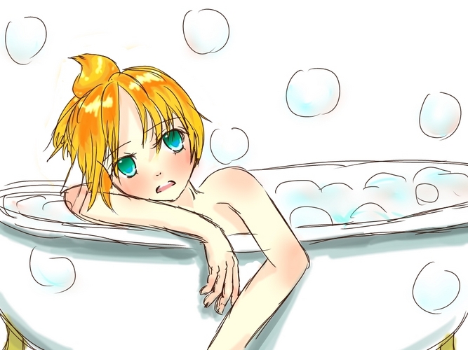 風呂入ってるレンきゅんがこっち見つめてきてるからprprするしかない(落書き)