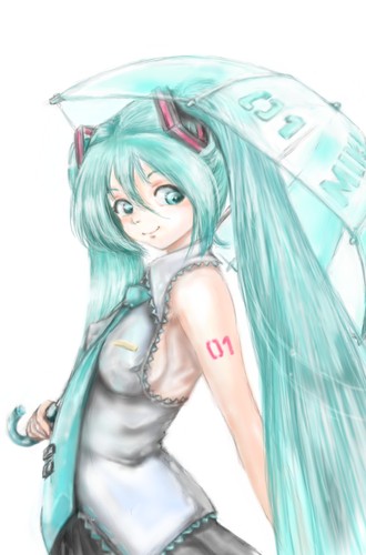 傘を差して