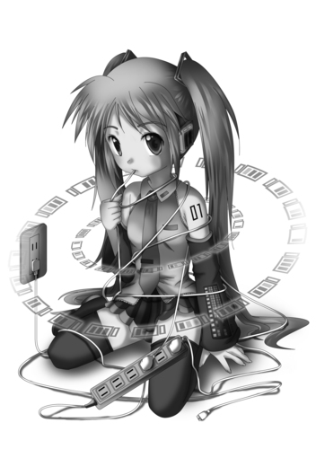 初音ミク充電中