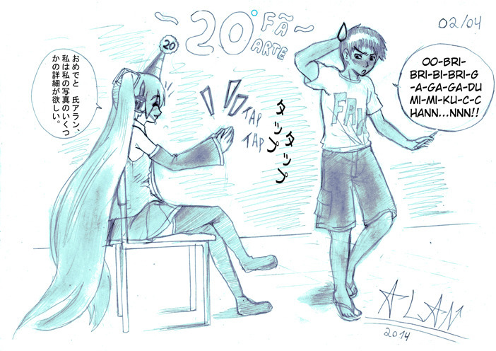 20°Fanart Alan Morais G feat Hatsune Miku Omedetto!