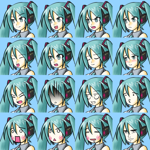 RPGツクール向け顔グラ・初音ミク