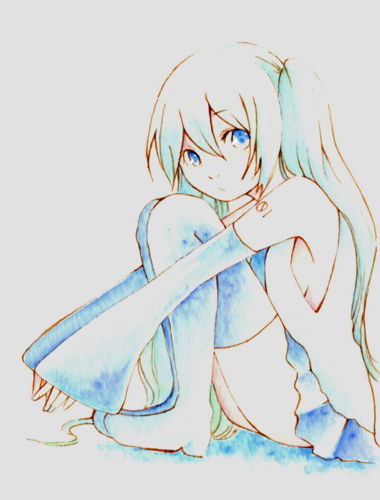 水彩ミクたん
