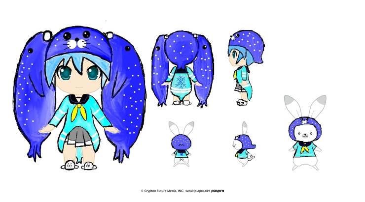 雪ミク2022 衣装案 アザラシちゃん