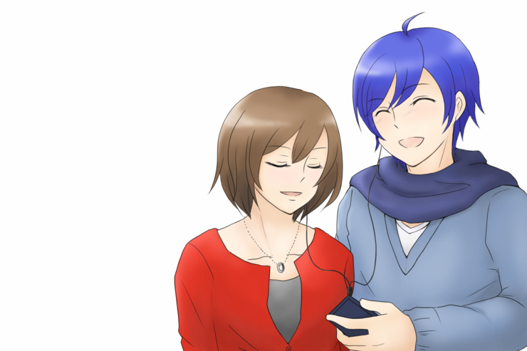 二人で歌う