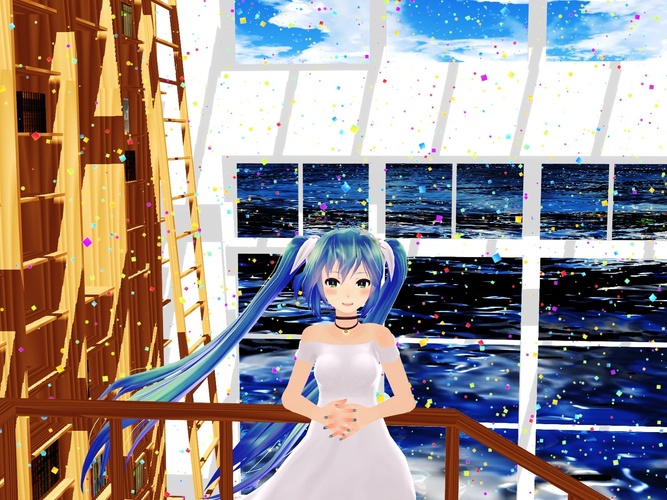 階段の上のミクさん2