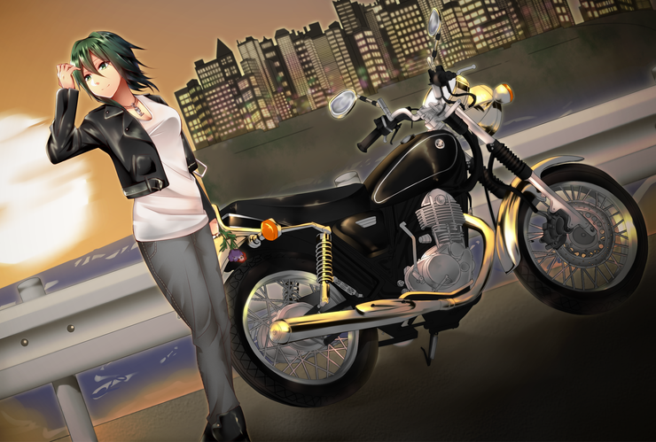 GUMIとバイクと夕暮れ
