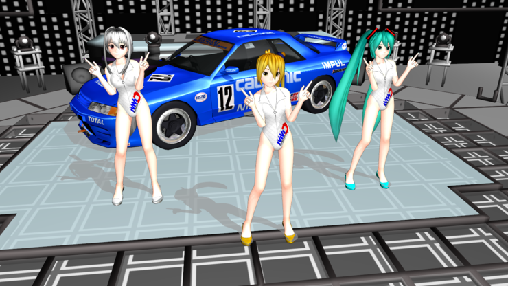 初音ミク 弱音ハク 亞北ネル レースクィーンモデル For MMD