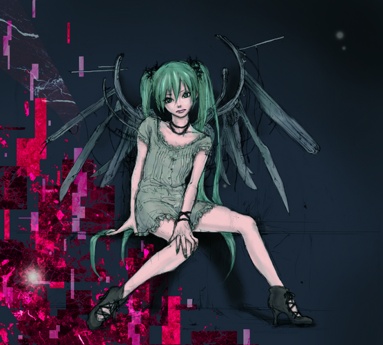 色ちがいの黒ミク。