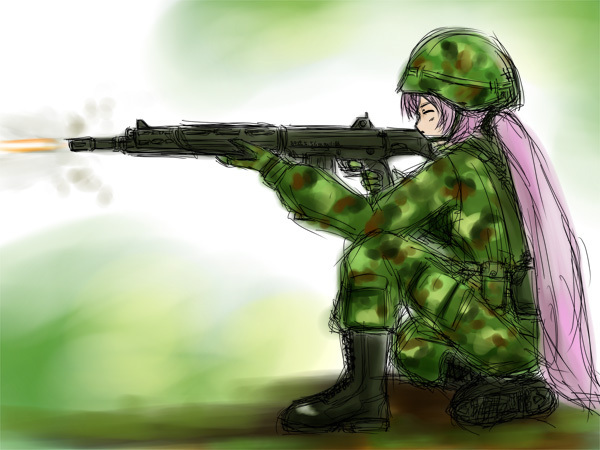膝撃ちルカさん。(ラクガキJシリーズ4枚綴り)