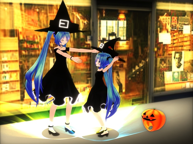 ミクさんとちびミクさんでハロウィン?