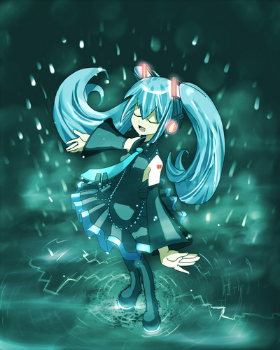 初音ミク in the rain
