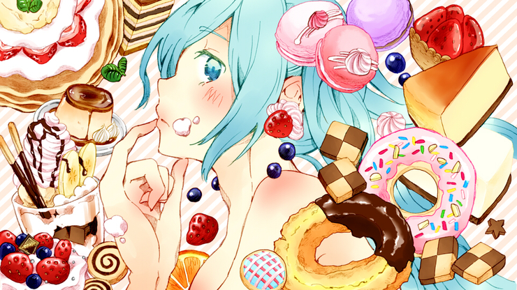 お菓子とミク