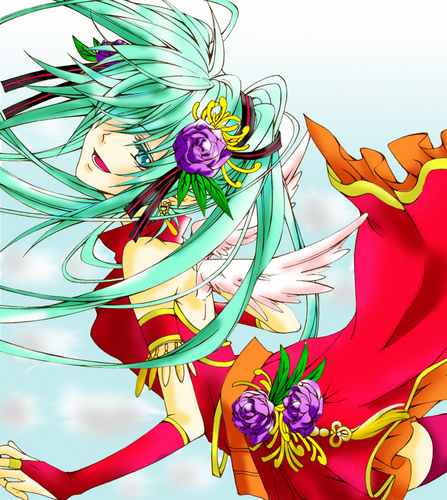 【塗り絵】初音ミク 踊り子イメージ【塗らせていただきました!】
