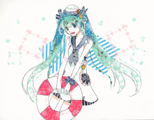 マステで夏ミクさん!