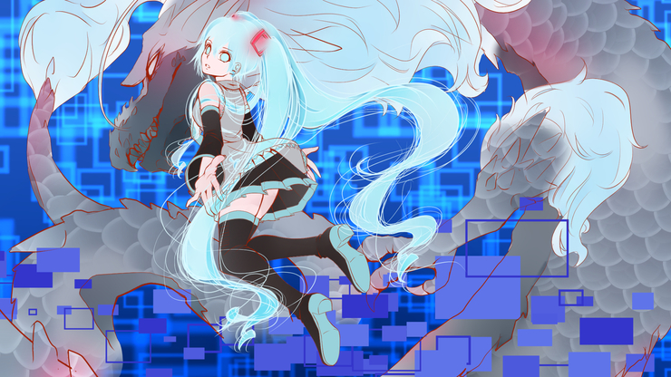 「銀の竜」線画単色