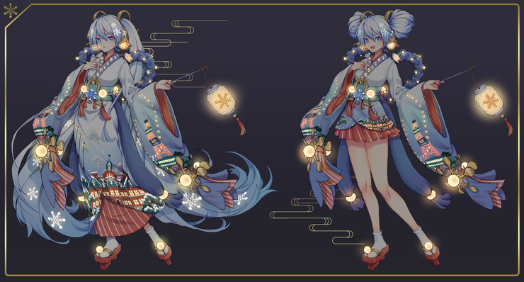 SNOW MIKU 2021 衣装案 雪夜灯祭り 設定補足(夜)