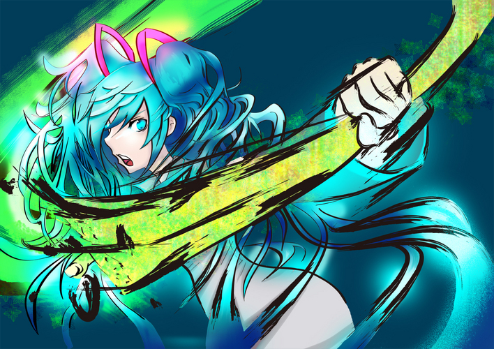 戦うミク