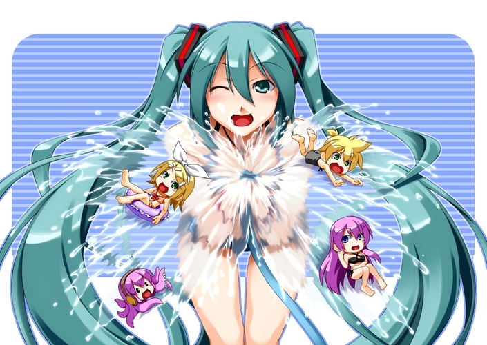 初音ミク 水遊び