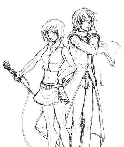 MEIKOとKAITOを描いてみた・下描き編