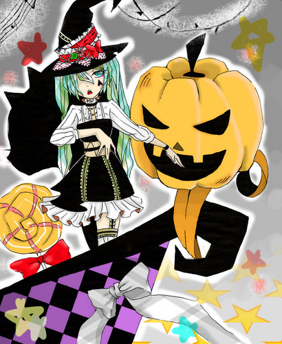 線画借りました! はーろうぃ~ん!