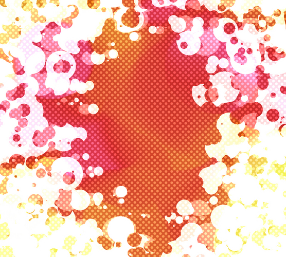 オリジナル創作_背景模様_白背景_泡_暖色_使って下さい