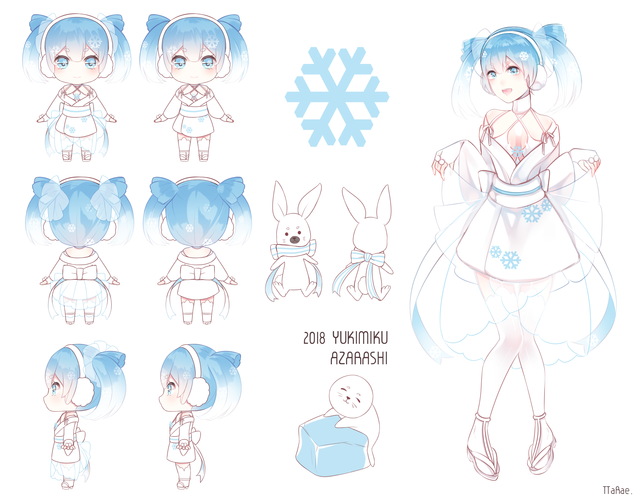 雪ミク2018&ラビット・ユキネ衣装デザイン案