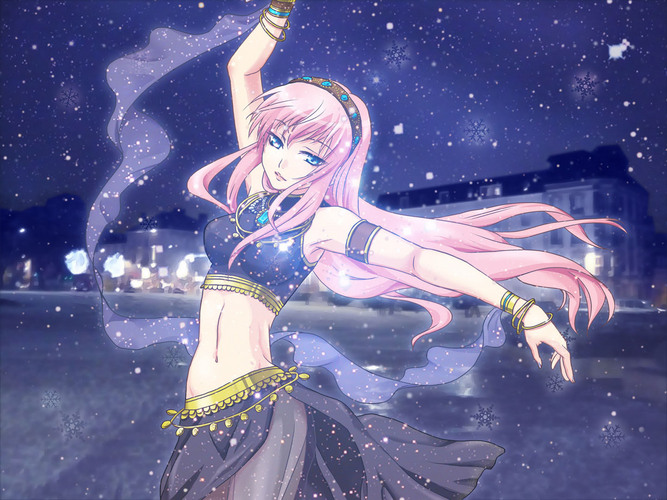 星空と雪の