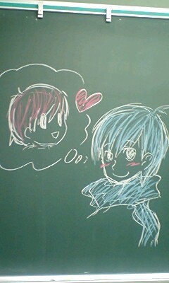 学校の黒板にて 2