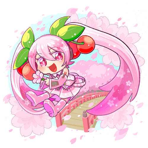 桜ミク×弘前 イラスト