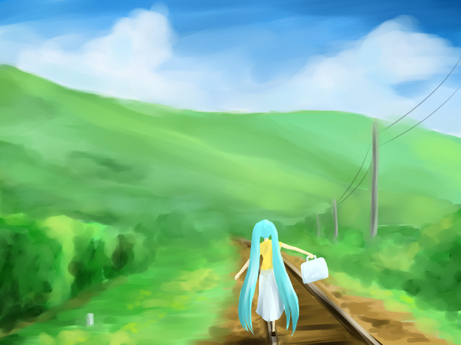 線路の続く風景に。