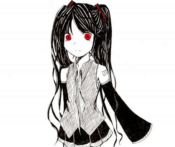 なんか暗いミク