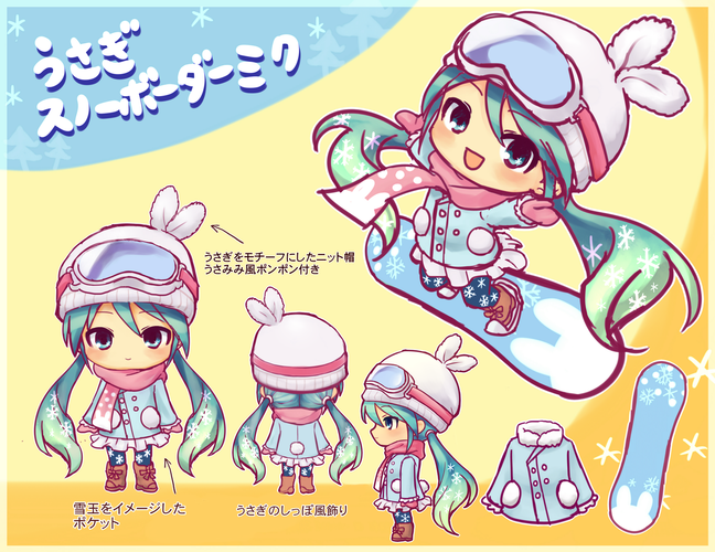 うさぎスノーボーダーミク