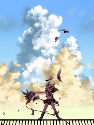 双色の雲の下