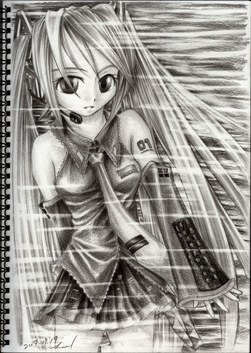 初音ミク鉛筆画