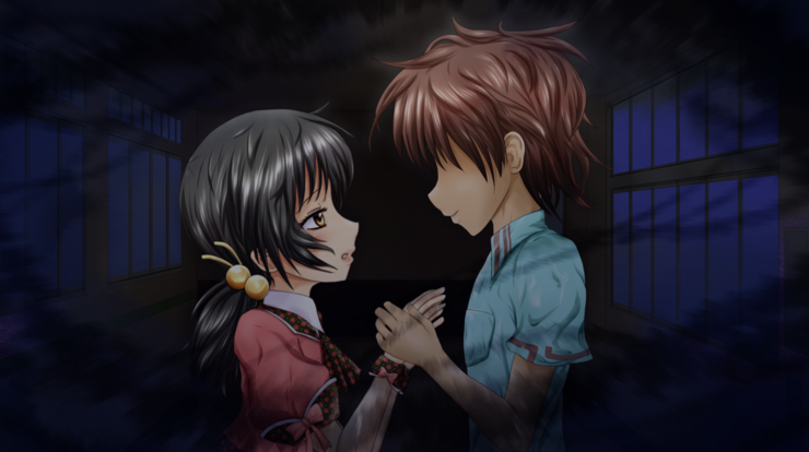夜、学校で。