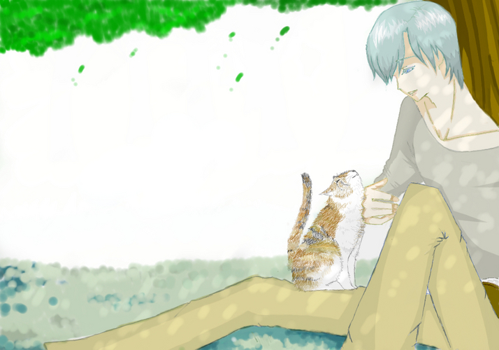 猫とのんびり